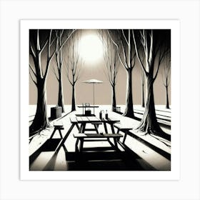 Picnic In The Woods 2 Art Print