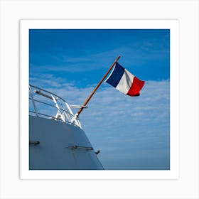 French Flag On A Boat Art Print