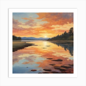 Sunset On The Lake Art Print