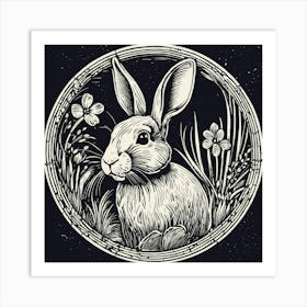 Rabbit In A Circle 2 Art Print