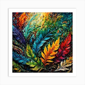 Colorful Feathers 12 Art Print