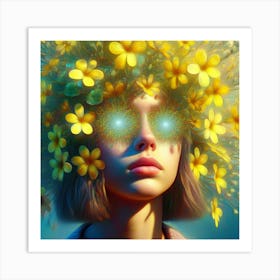 the girl with the sun in her eyes 2 Art Print