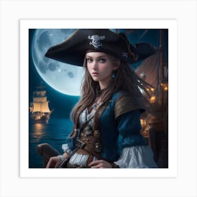 A beautiful pirate woman Art Print