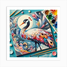 Bird Crane 1 Art Print