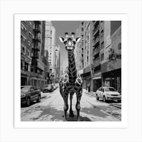 Giraffe In The City Art Print