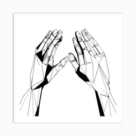 Hands Of Polygons Art Print