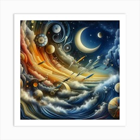 Spaceships In The Sky Art Print