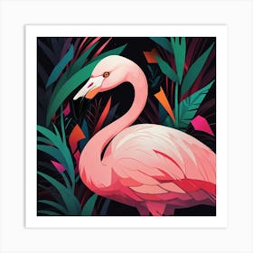 Cubism Art, Flamingo Art Print