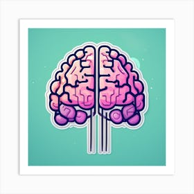 Brain Icon Art Print