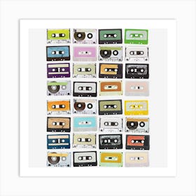 Cassette Tapes Mixtapes 1980s Radio Music Print Art Print