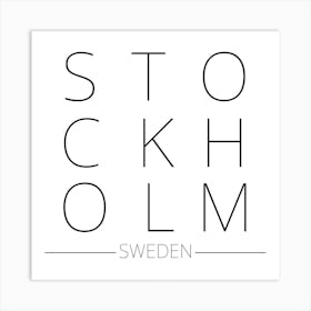 Stockholm Sweden Typography City Country Word Art Print