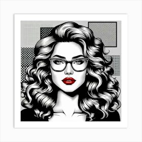 A woman with wavy hair 3 Art Print