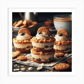 Oatmeal Cookie Cupcakes Art Print