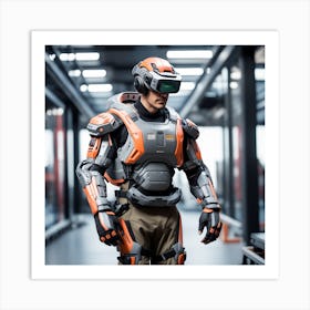 Futuristic Soldier In Futuristic Suit Art Print