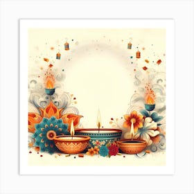 Diwali Greeting Card 5 Art Print