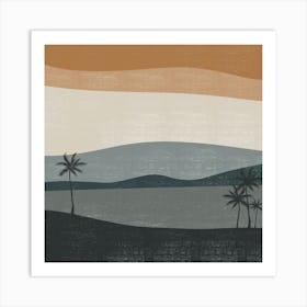 Palm Trees On The Beach 1 Art Print