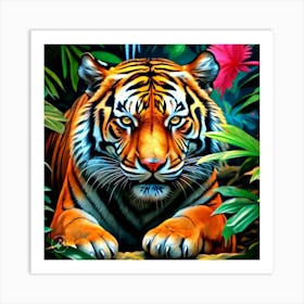 Tiger In The Jungle 2 Art Print