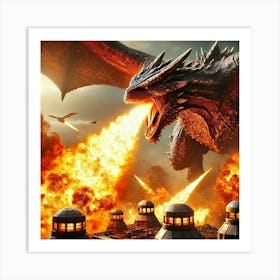 Dragons Of The Sky Flame Breath Art Print