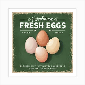 Farmhouse Fresh Eggs 1 Art Print