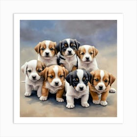 Beagle Puppies Art Print