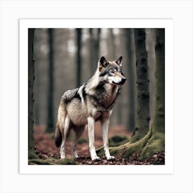 Wolf In The Woods 9 Art Print
