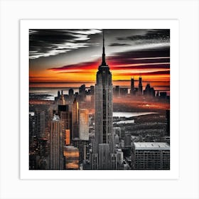 Sunset In New York City 4 Art Print