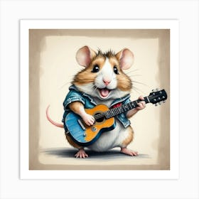 Hamster Playing Guitar 9 Art Print