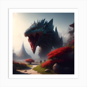 Dragon In The Forest Art Print