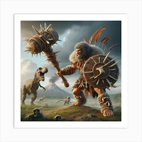 Prehistoric Warrior 1 Art Print