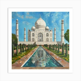 A Taj Mahal In Agra Oil Painting Illustration 1719953752 2 Art Print