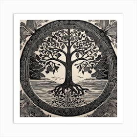 Tree of life, scandinavian style Art Print