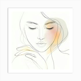 Portrait Of A Woman With Closed Eyes Art Print