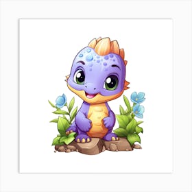 Cute Baby Dinosaur wall decor Art Print