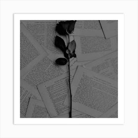 Black And White Rose Art Print