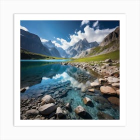 Kazakhstan Mountain Lake Art Print