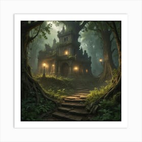 Fairytale House In The Forest Art Print