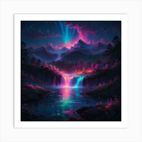 Rainbow Waterfall 1 Art Print