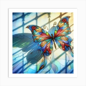 Stained Glass Butterfly Art II Art Print