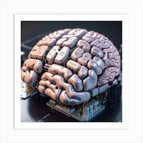 Brain On A Computer 1 Art Print
