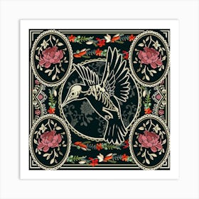 Bird Anatomy Square Art Print