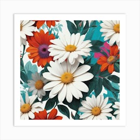 Daisy Pattern Art Print