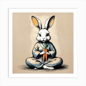 Rabbit With Carrots 38 Art Print