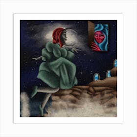 Moon's Visit 1 Art Print