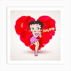 Betty Boop Heart Art Print