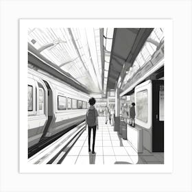 Train Station Art Print