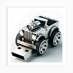 A Flash Drive Design As A Motor Car Art Print