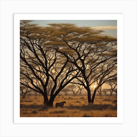 Sunrise In The Savannah Art Print