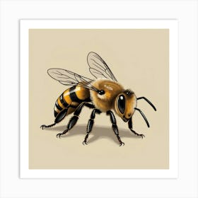 Bee Drawing 2 Art Print