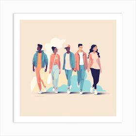 Young People Walking Art Print