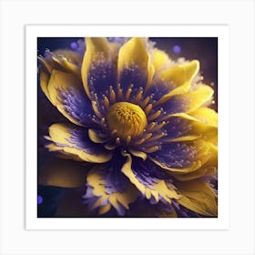 Yellow and Purple Flower Art Print